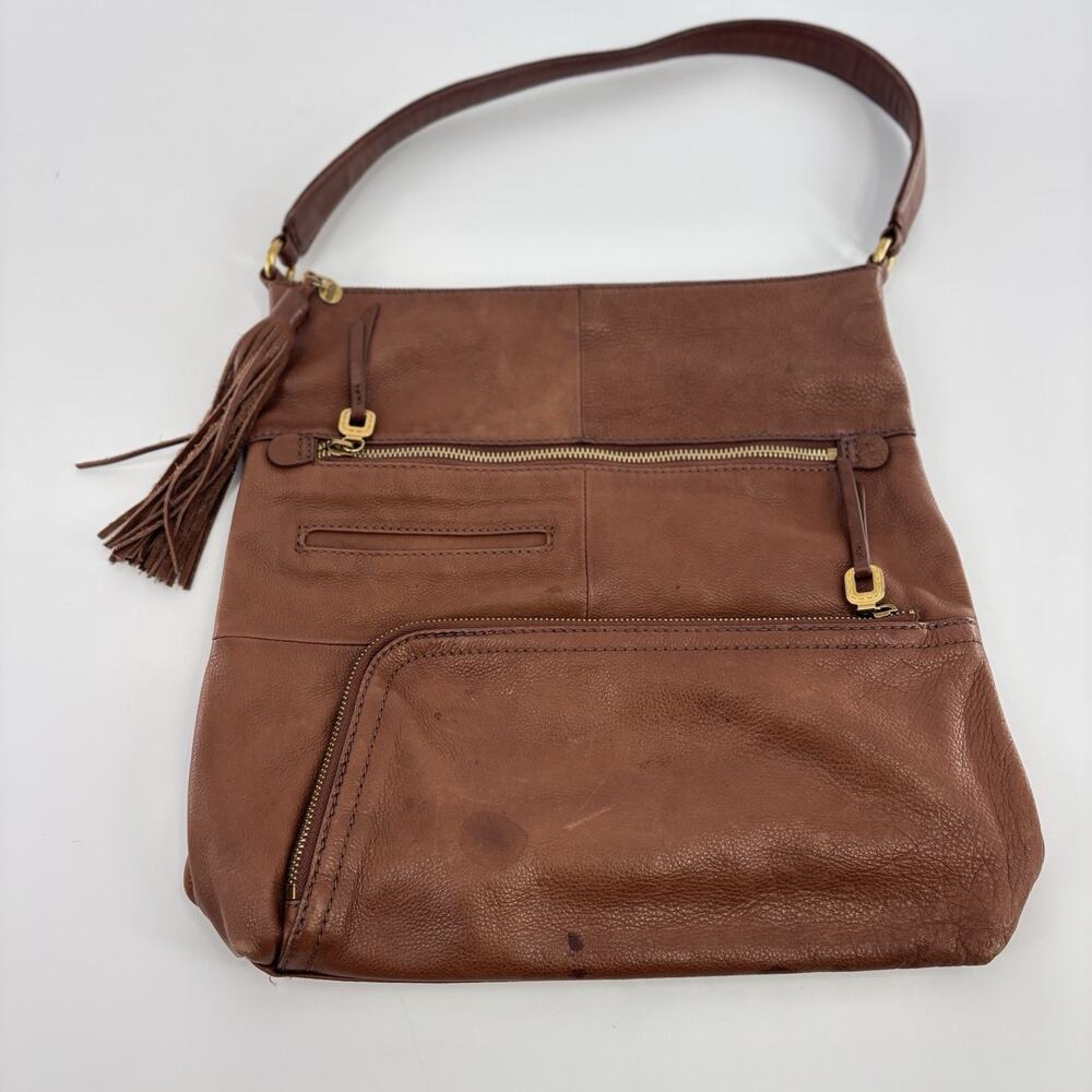 Hobo Liberty Crossbody Purse Brown Shoulder Bag Woodlands Tote